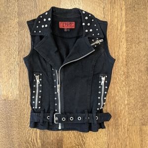 Vintage Tripp NYC Black Studded Punk Goth Emo Vest Women's Small